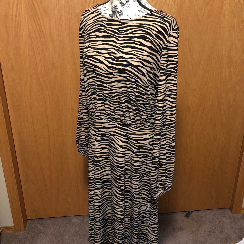 Tan Tiger Striped Reversible Dress